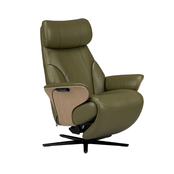 Stressless Adam lænestol m. indbygget skammel - Paloma læder, Dark Olive