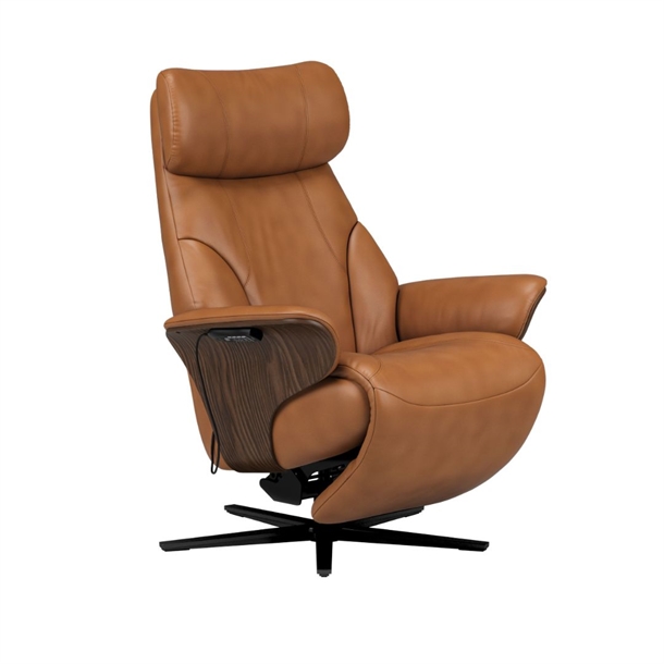 Stressless Adam lænestol m. indbygget skammel - Paloma læder, New Cognac