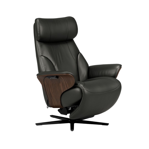 Stressless Adam lænestol m. indbygget skammel - Paloma læder, Black