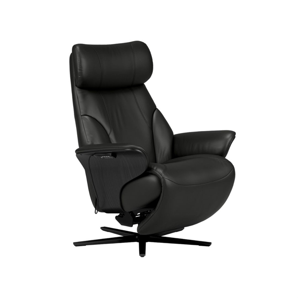 Stressless Adam lænestol m. indbygget skammel - Sort Batick Læder 