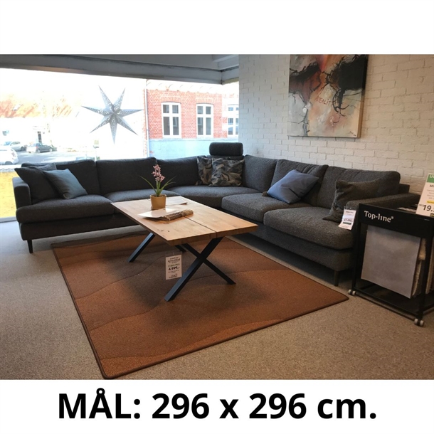 Top-Line - Milano Deep Hjørnesofa / 296 x 296 cm. / Stof Society 428/04 - Outlet 