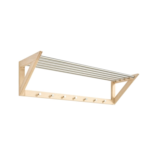Kidi Avenue - Skrå Hattehylde - Massiv Eg - 2 Farver - Bredde: 95 Cm. - Eg Hvidolie