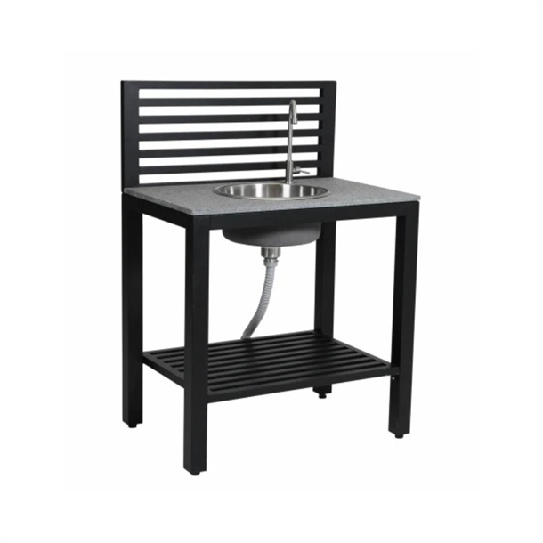 Bellac udekøkken med vask - Aluminium/Granit - Mål: 90 x 127 x 60 cm. - Stærk pris