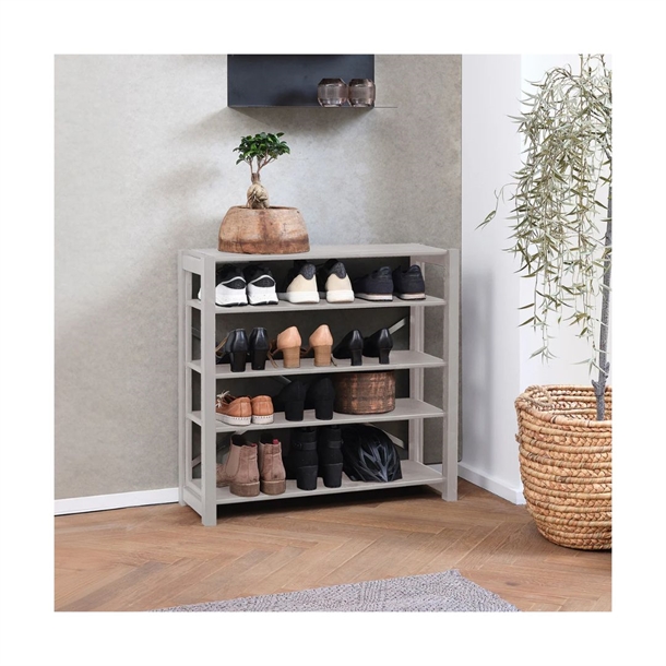 Bjergby skoreol m/ 5 hylder - Mushroom - Mål: B113 x H80 x D40 cm.