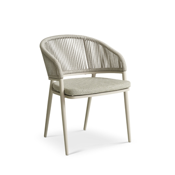 Bora havestol - Beige / lys flet - INKL. hynde