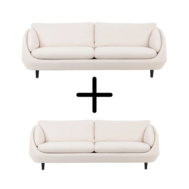 BRUNSTAD - ROSS 3,5 + 3 PERS. SOFA - TAFFIE MARBLE STOF - NATUROLIE EGEBEN - MÅL: 238 x 218 CM.