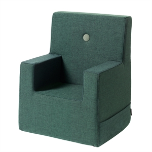 KlipKlap Børnestol XL - Mørk grøn med knapper i lysegrøn
