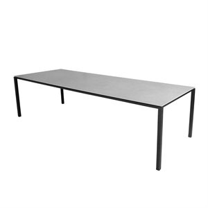 Cane-line - Havebord - Pure 280 x 100 cm. - Rustfrit stålstel i lavagrå. Keramisk bordplade i basalt grå. 