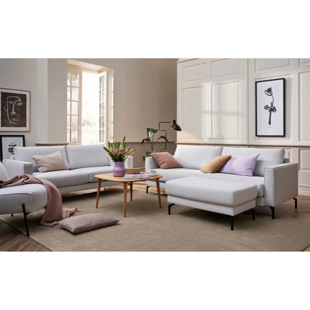 CANNES 3 PERS. SOFA - IRMA WHITE 1611 STOF - L: 219 CM. - STÆRK PRIS