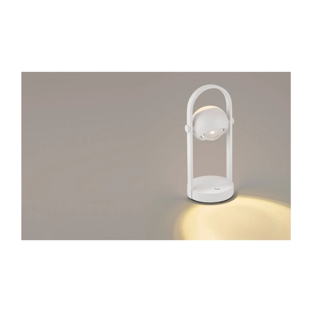 MUSTERRING - CANNON RECHARGE BORDLAMPE - HVID - JUSTERBAR LED LYS - STÆRK PRIS