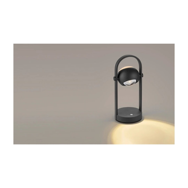 MUSTERRING - CANNON RECHARGE BORDLAMPE - SORT - JUSTERBAR LED LYS - STÆRK PRIS