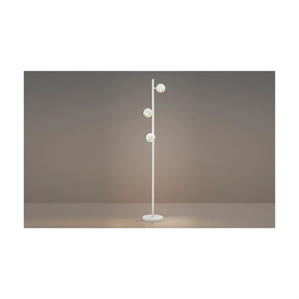 MUSTERRING - CANNON GULVLAMPE - HVID - JUSTERBAR - LED LYS - STÆRK PRIS