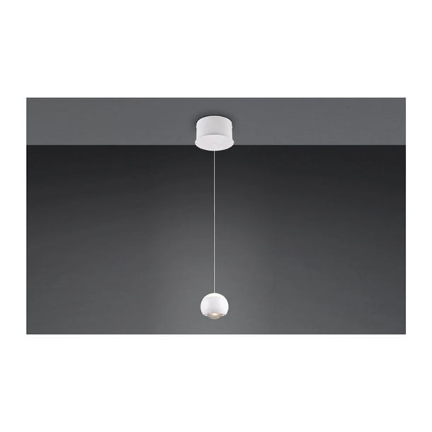 MUSTERRING - CANNON PENDEL - HVID - JUSTERBAR LED LYS - STÆRK PRIS