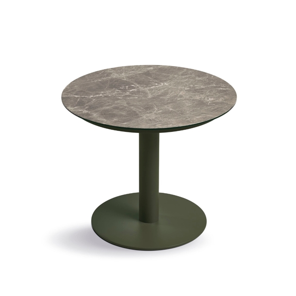 Cebu rundt sidebord - Taupe - Olive alu sokkel - Mål: Ø50 cm.