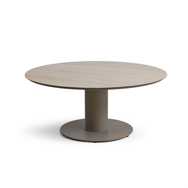 Cook lav havebord - Stone / Taupe glasplade - Mål: Ø150 cm. H: 65 cm.