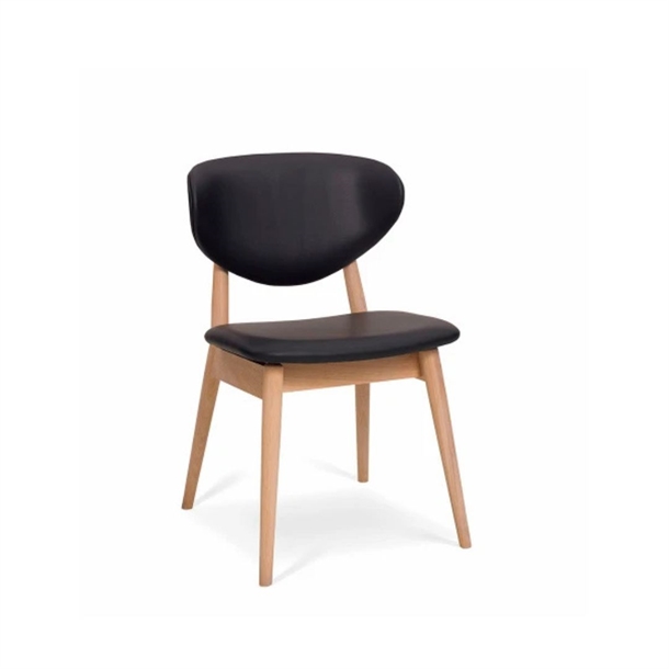 COR SPISEBORDSSTOL - LYS EG - KRAFTIG OKSELÆDER - FLERE VARIANTER - SORT