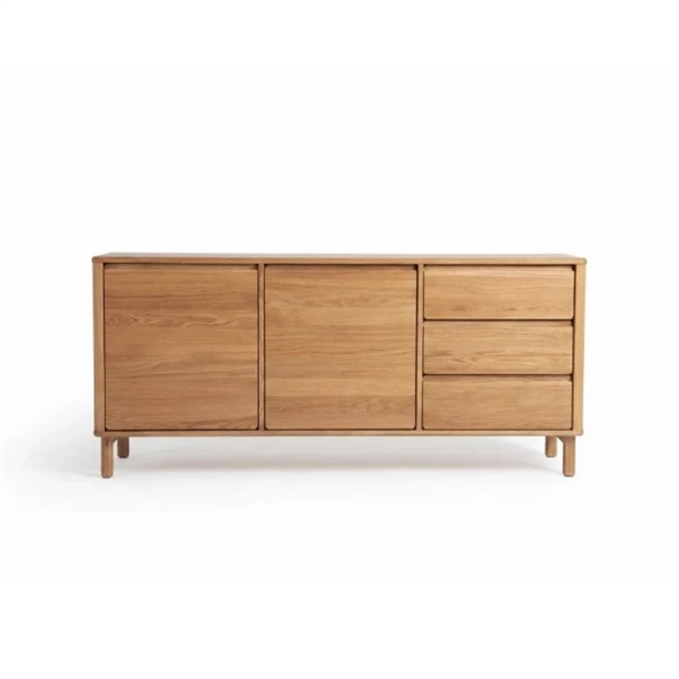 Ella 3-sektioners skænk - Massiv eg - Mål: 180 x 65 x 40 cm. - Flere varianter