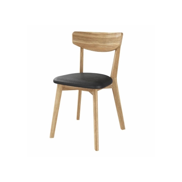 ELLA SPISEBORDSSTOL - SORT LÆDER - EG NATUROLIE - STÆRK PRIS