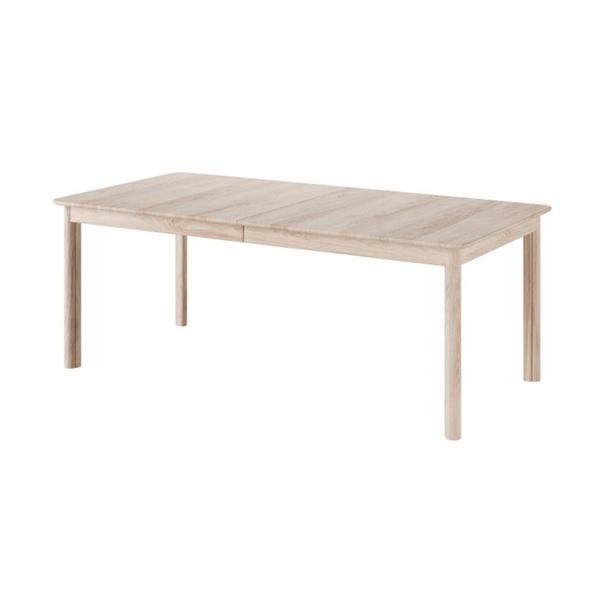 Even spisebord INKL. 3 pl. - Massiv eg hvidolie - Mulighed for op til 6 pl. - Mål: 100 x 220 / 353 cm.