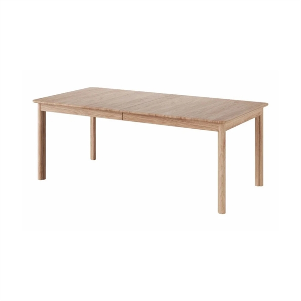 Even spisebord INKL. 3 pl. - Massiv eg naturolie - Mulighed for op til 6 pl. - Mål: 100 x 220 / 353 cm.