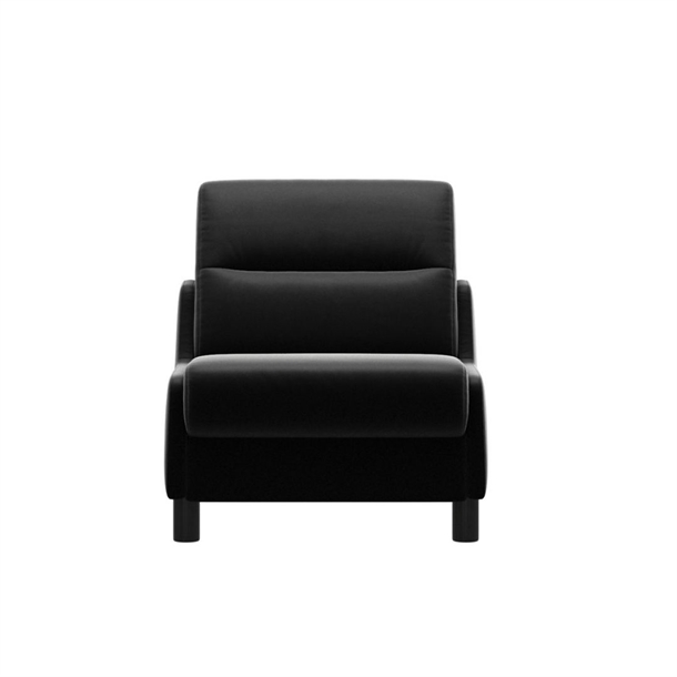 Fiona 1 pers. sofa/stol - Sort Paloma læder - Sorte egetræsben - Mål: 76 cm.
