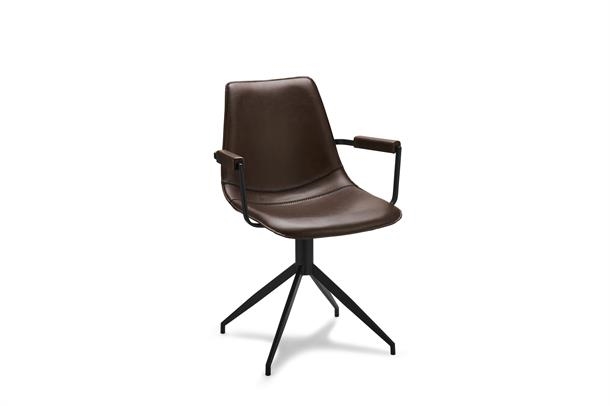 Firenze spisebordsstol med arm - Mørkbrun - Stærk pris