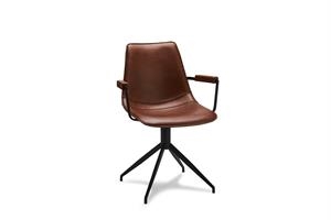 Firenze spisebordsstol med arm - Lysbrun - Stærk pris