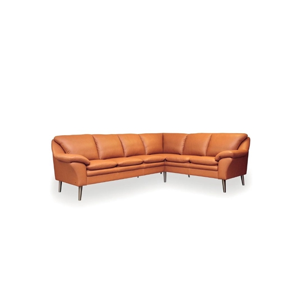 FLY MODULSOFA - HJØRNESOFA - COGNAC SEMIANILIN LÆDER - 213 x 265 CM. - Venstre forfra