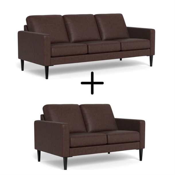 IMG Galaxy 3+2 pers. sofa - Trend læder, mørk brun