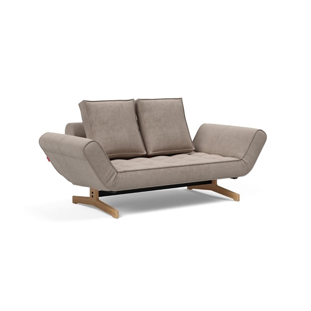 GHIA DAYBED - WOOD STEL - CORDUFINE BEIGE 318 - SOVEMÅL: 80 X 210 CM. - STÆRK PRIS