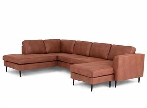 Houston sofa med open end og chaiselong TH - Kentucky cognac - Stærk pris