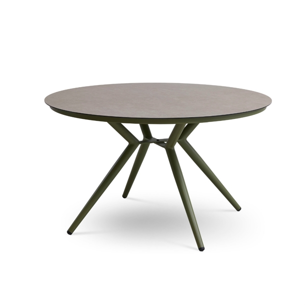 Kalong rundt havebord - Olive / Taupe - Mål: Ø126 cm.