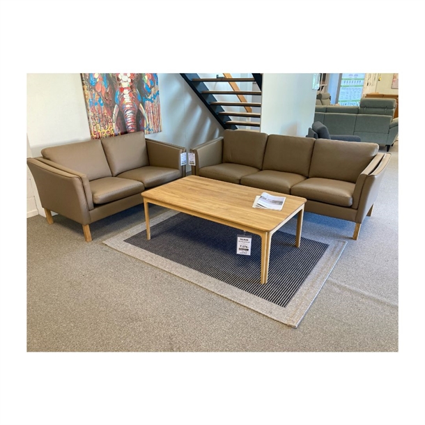 OUTLET - Top-Line Læsø Exclusive 3+2 pers. sofasæt - Viborg semianilin læder - Mål: 148 x 208 cm.
