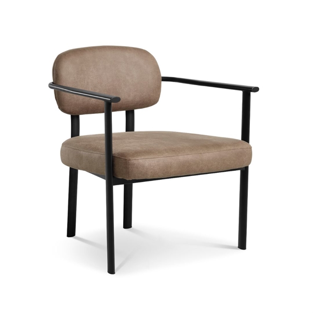 LINGUS LOUNGESTOL - BLACK METAL - LIVER MIKROFIBER - STÆRK PRIS