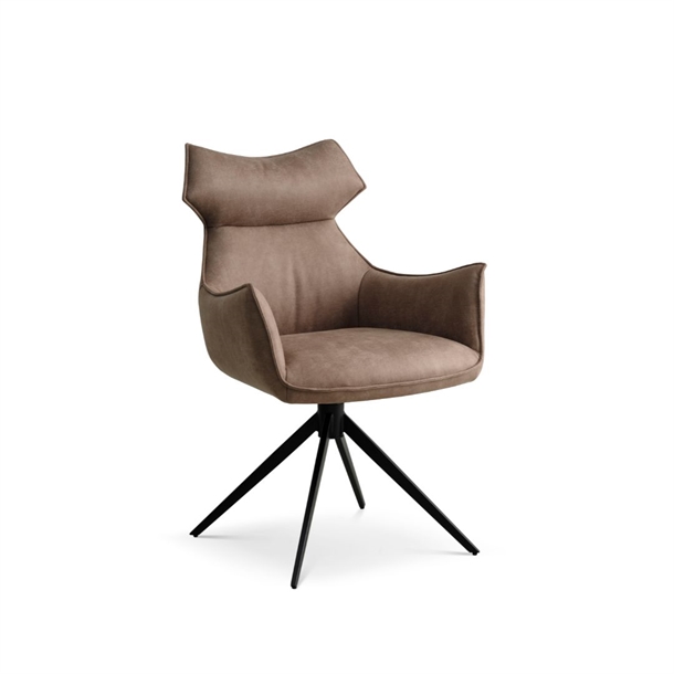 LIVA SPISEBORDSSTOL - SORT DREJESTEL - LIVER MIKROFIBER STOF - STÆRK PRIS