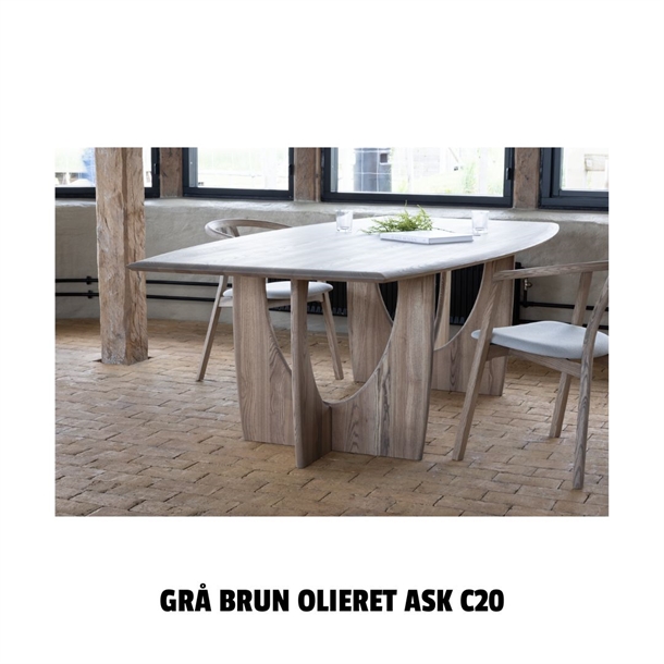 LONGBOAT SPISEBORD - MULIGHED FOR 2 PLADER - MASSIV GRÅ BRUN OLIERET ASK  - FLERE STØRRELSER