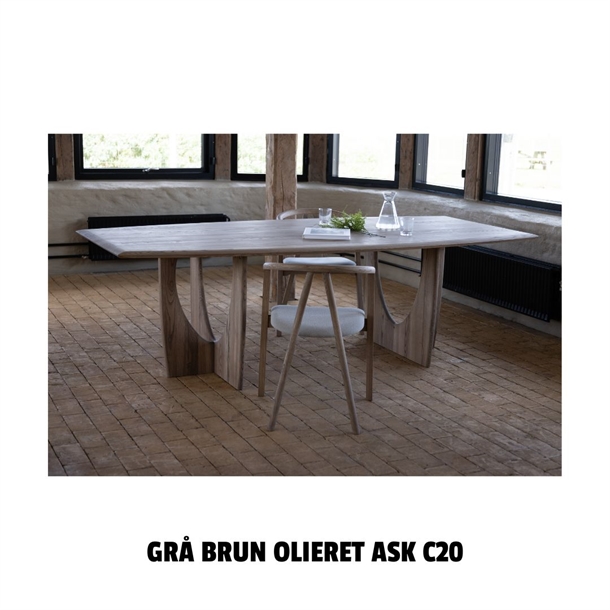 LONGBOAT SPISEBORD - MULIGHED FOR 2 PLADER - MASSIV GRÅ BRUN OLIERET ASK  - 2 stk. 280 x 120 cm.