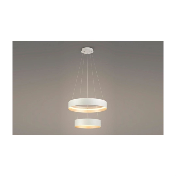 MUSTERRING - LOOP PENDEL 2 - HVID - JUSTERBAR - LED LYS - STÆRK PRIS