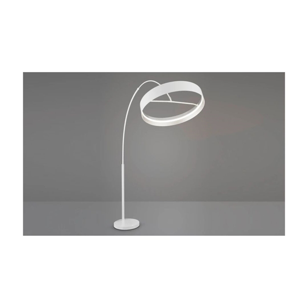 MUSTERRING - LOOP STOR GULVLAMPE - HVID - JUSTERBAR - LED LYS - STÆRK PRIS