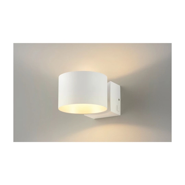 MUSTERRING - LOOP VÆGLAMPE - HVID - JUSTERBAR LED LYS - STÆRK PRIS