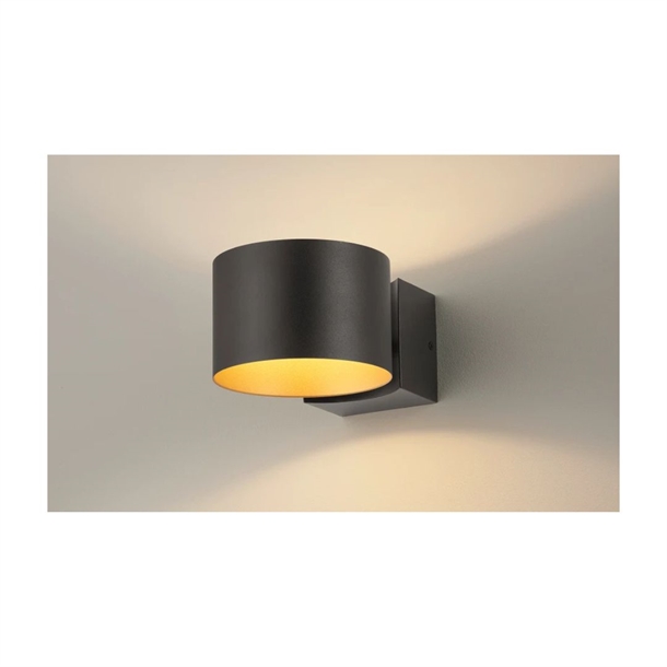 MUSTERRING - LOOP VÆGLAMPE - SORT - JUSTERBAR LED LYS - STÆRK PRIS