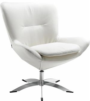 Lotus stol - Hvid læder - Fast lav pris 