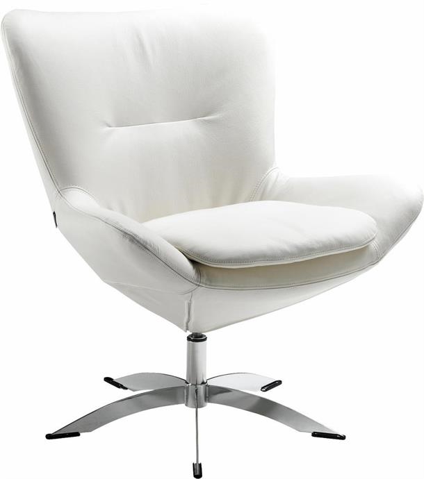 Lotus stol - Hvid læder - Stærk pris 