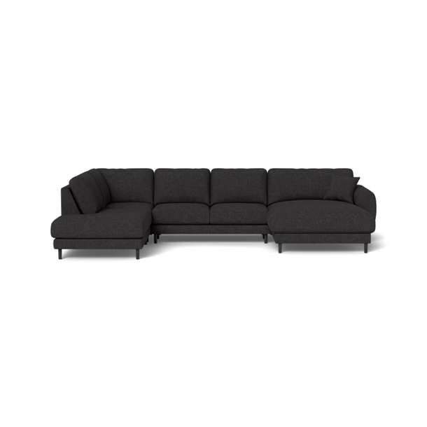 MAINE U-SOFA - 6033 DARK GREY STOF - MÅL: 186 X 372 X 234 CM. - Venstre forfra