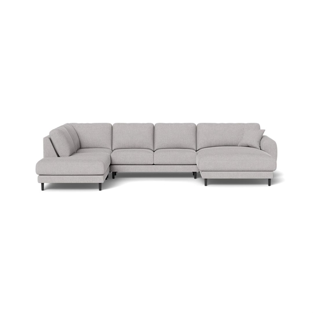 MAINE U-SOFA - 6151 LIGHT GREY STOF - MÅL: 186 X 372 X 234 CM. 