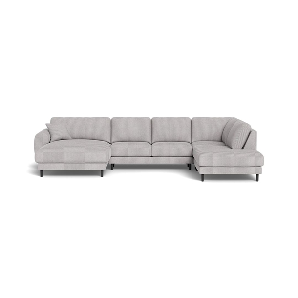 MAINE U-SOFA - 6151 LIGHT GREY STOF - MÅL: 186 X 372 X 234 CM. - Højre forfra