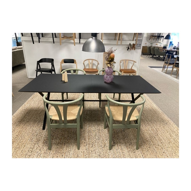 OUTLET - Hammel Furniture - Meza Square spisebord m/ udtræk til 2 pl. - Sort nano laminat - Mål: 100 x 210 cm.