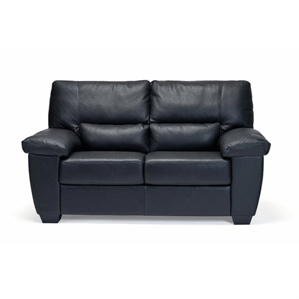 MILANO 2 PERS. SOFA - SORT PASADENA LÆDER - MÅL: 165 CM.