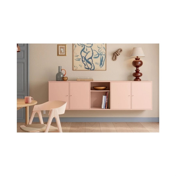 MISTRAL - SKÆNK MED LÅGER - LYSERØD - MÅL: 220 X 61 X 42,5 CM.