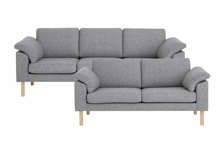 Skalma 2 + pers. sofasæt i lysegrå uld Stærk Pris